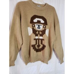 Women's Tan Aztec Baby Alpaca Sweater Size L
